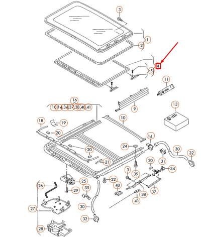 NEW VW JETTA A5 SLIDING ROOF SECTION WITH COVER FRAME 1K0877255A3U5 ORIGINAL