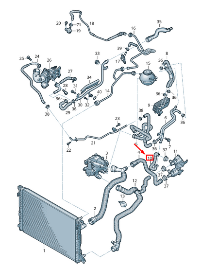 new audi q5 fy engine coolant hose 80a122448an original