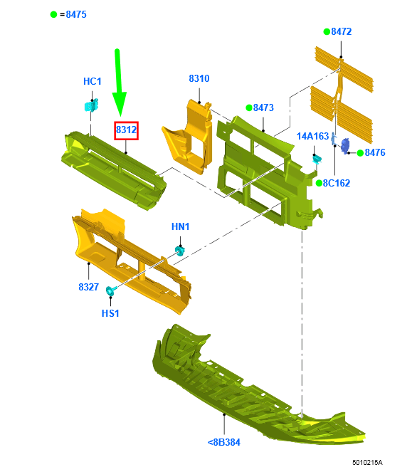 new ford tourneo connect mk2 front air deflector 1808944 dt11-8312-aa original