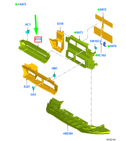 new ford tourneo connect mk2 front air deflector 1808944 dt11-8312-aa original