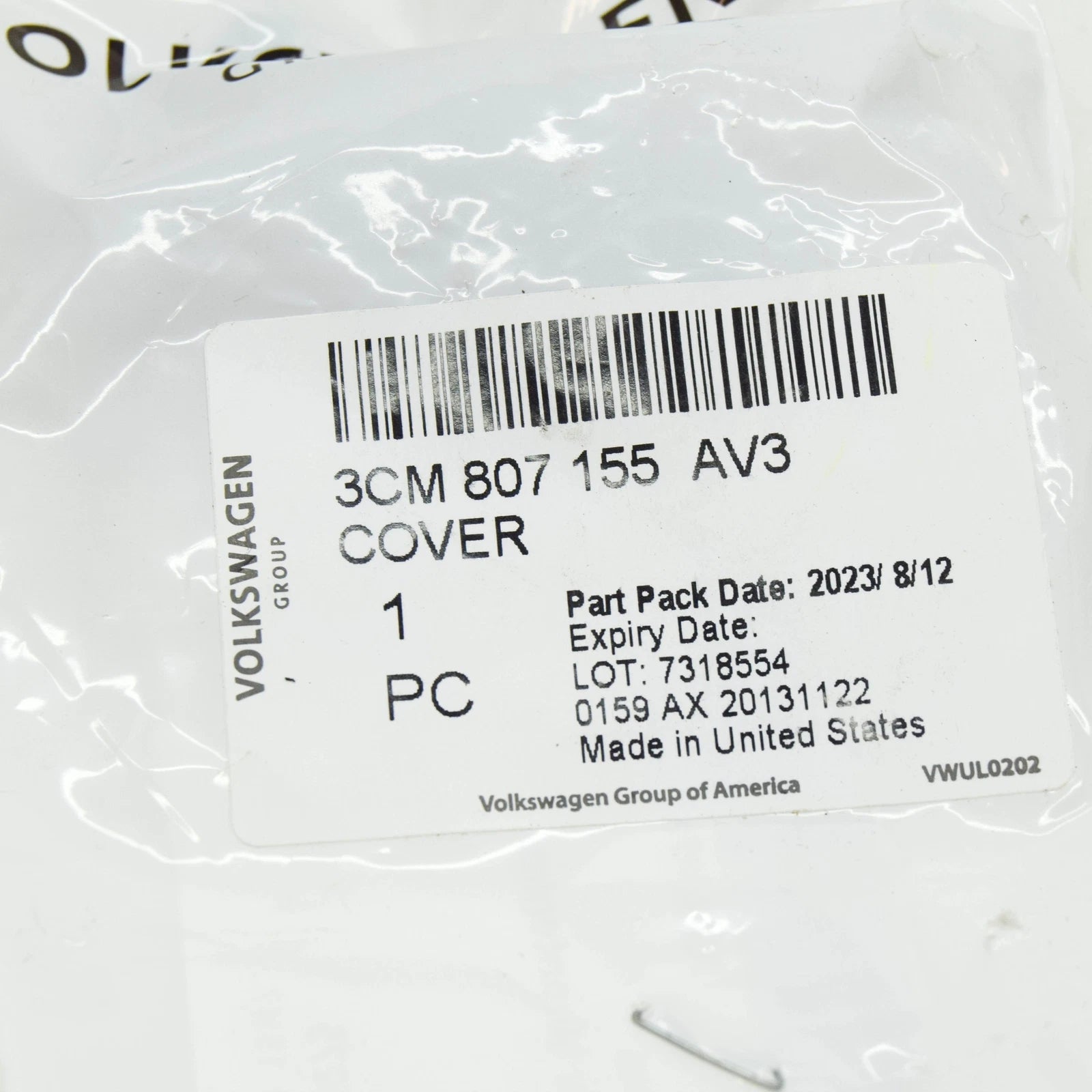 NEW VOLKSWAGEN ATLAS CA1 FRONT BUMPER TOW EYE COVER 3CM807155AV3 ORIGINAL