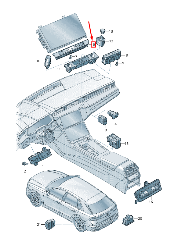 new audi q8 4mn dashboard multiple switch 4n0925301a original