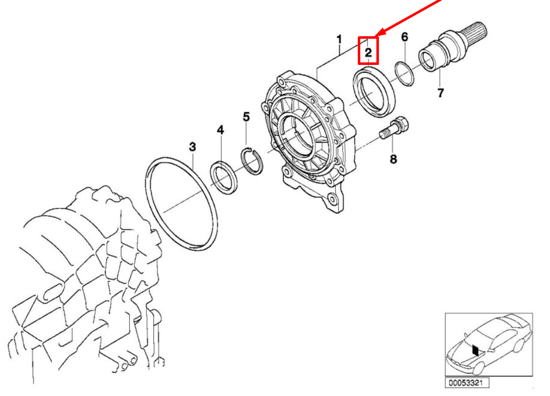 new bmw x5 e53 output shaft oil seal 24131422667 1422667 original