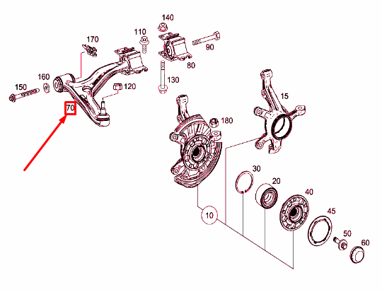 new mercedes-benz b-class w246 front left control arm a2463304700 original