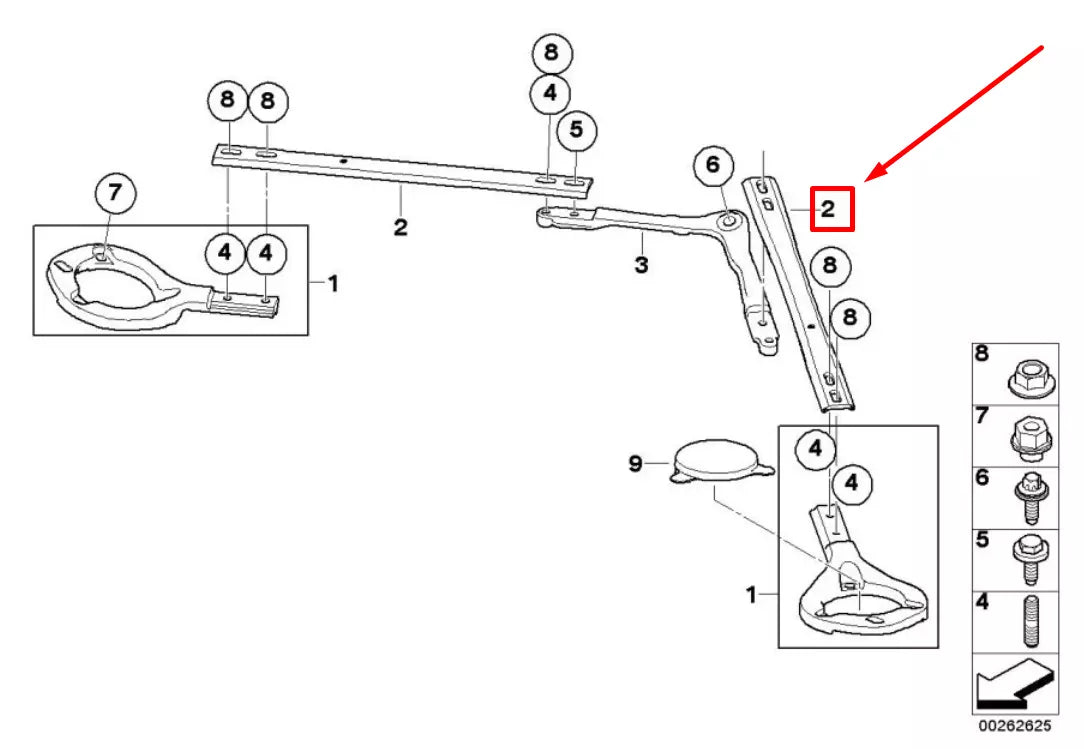NEW BMW 3 CABRIO E93 STRUT BRACE BAR 51618044553 8044553 ORIGINAL