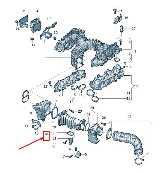 new audi q5 fy intake manifold air pipe 059145762dr original