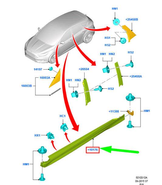 new ford focus mk3 c346 right side sideskirt rocker panel cover 1767611 original