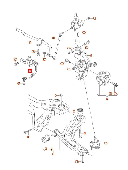 NEW VOLKSWAGEN PASSAT 3G FRONT LEFT HEIGH LEVEL SENSOR W POLE 3Q0412521A