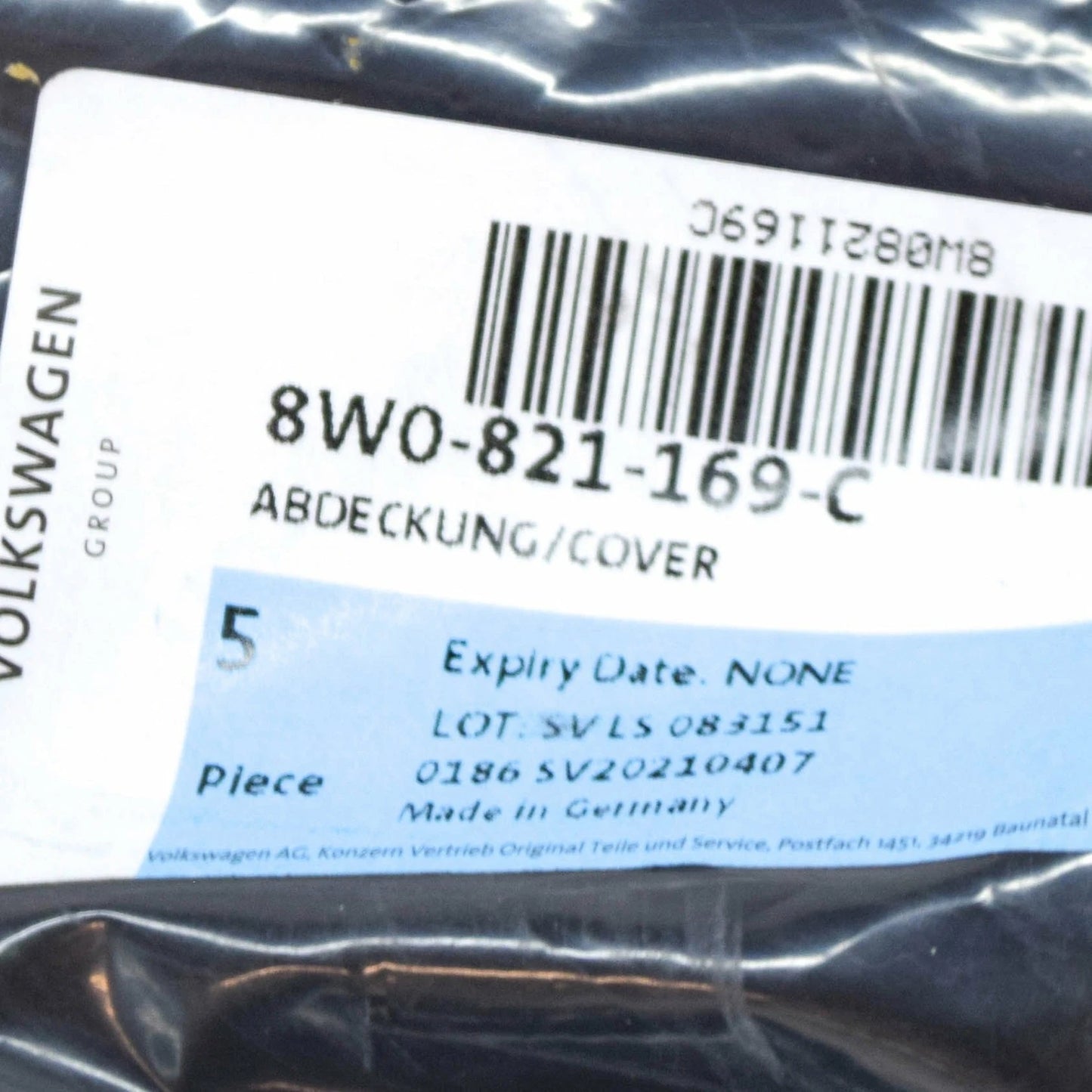 NEW AUDI A4 B9 FRONT LEFT INNER WING PLASTIC 8W0821169C ORIGINAL