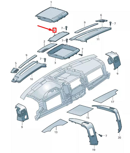 NEW VOLKSWAGEN CRAFTER 2F MK1 UPPER DASHBOARD CENTER TRIM 2E0857557A