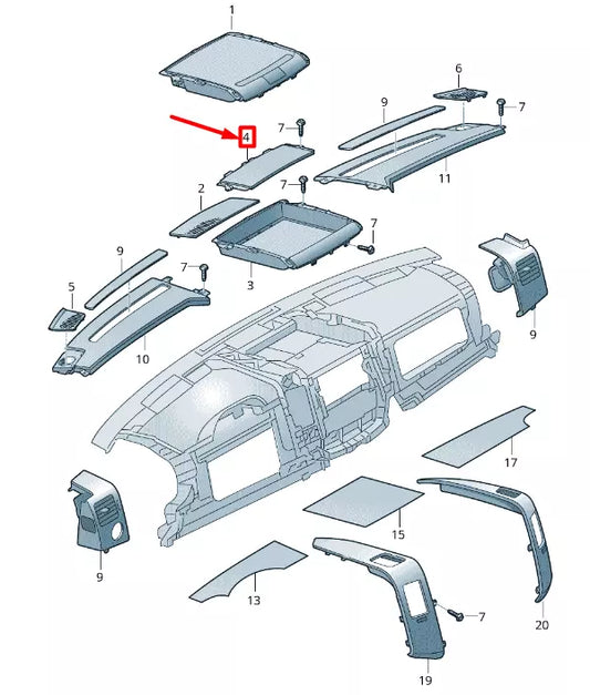NEW VOLKSWAGEN CRAFTER 2F MK1 UPPER DASHBOARD CENTER TRIM 2E0857557A
