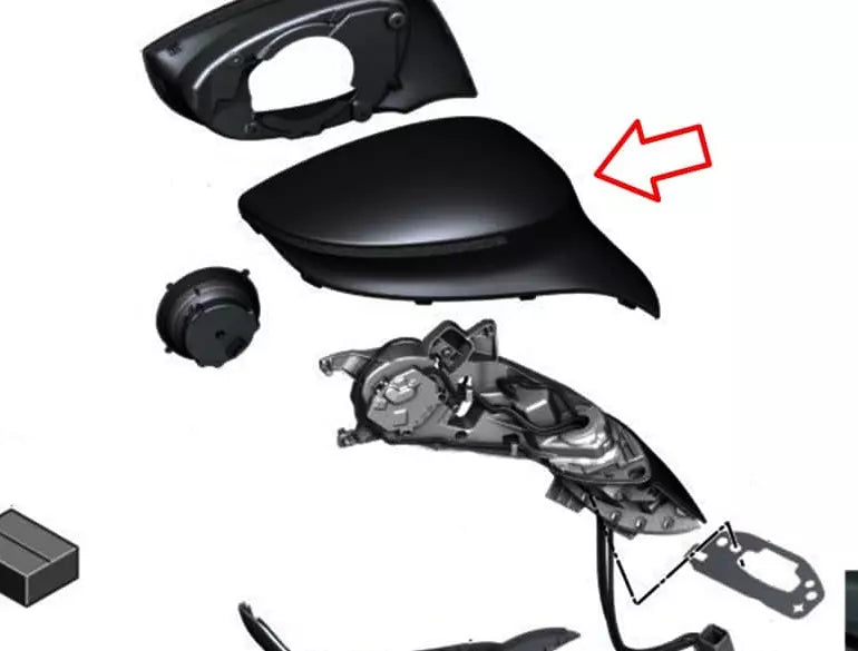 NEW BMW I8 I12 FRONT RIGHT DOOR MIRROR PROTECTIVE CAP 51167393266