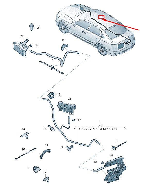 new audi a4 avant b9 positive battery cable 8w1971225ab original