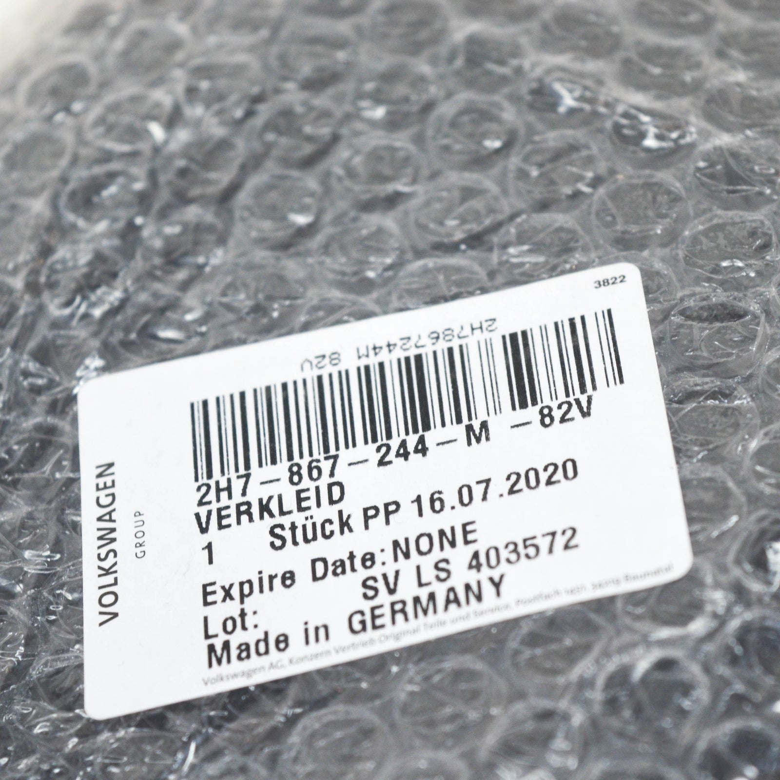 NEW VOLKSWAGEN AMAROK RIGHT UPPER B PILLAR TRIM 2H7867244M82V ORIGINAL