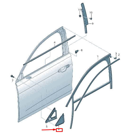 new audi a6 4a c8 right door corner trim 4k0837638b original
