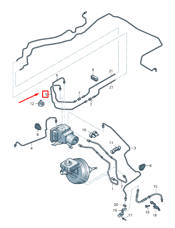 new audi a8 4h brake pipe from hydraulics to connecting piece 4h1614725d