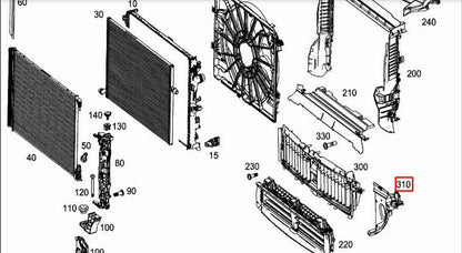 NEW MERCEDES-BENZ E W213 RIGHT RADIATOR AIR GUIDE DUCT A2135052600 ORIGINAL