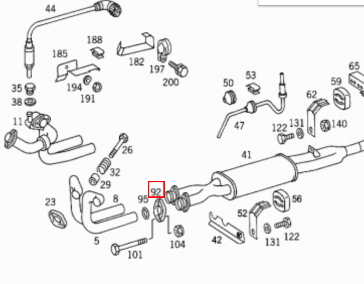 NEW MERCEDES BENZ E W124 EXHAUST CLAMPING FLANGE A1264920245 ORIGINAL