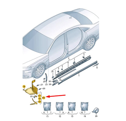 NEW AUDI A8 4N D5 FRONT RIGHT WHEEL SPOILER 4N0853888J ORIGINAL