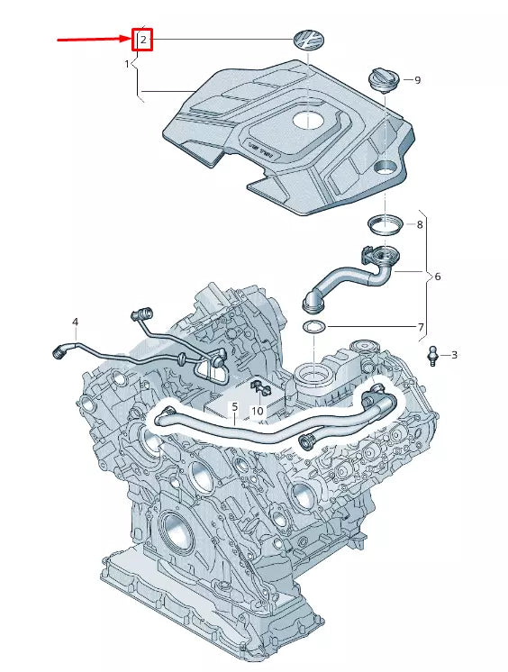 NEW VW TOUAREG CR ENGINE COVER MAKER'S PLATE 5G0103940