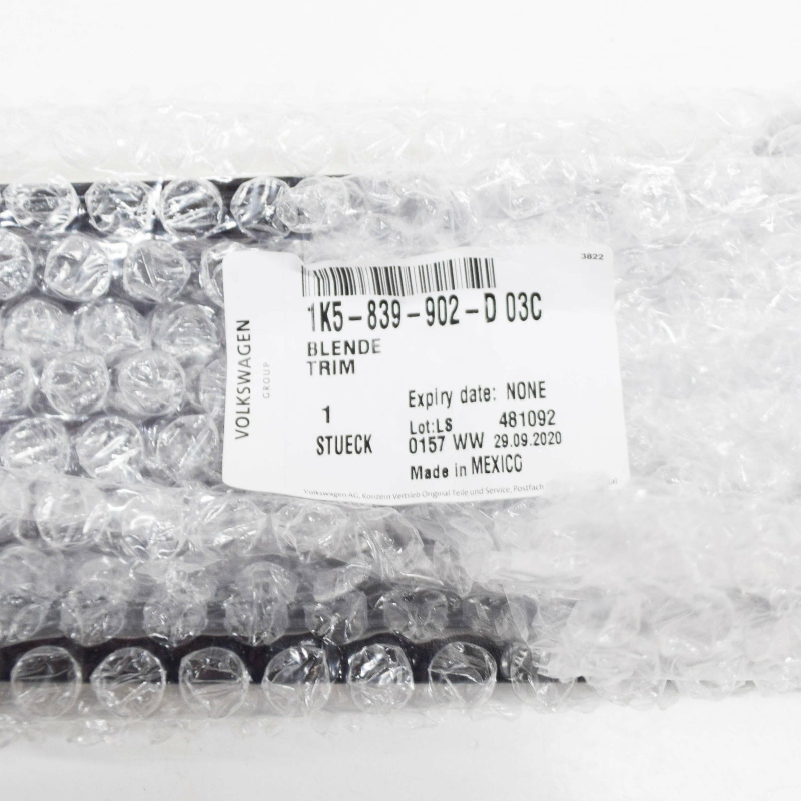 NEW VW JETTA A5 REAR RIGHT DOOR WINDOW FRAME TRIM 1K5839902D03C ORIGINAL