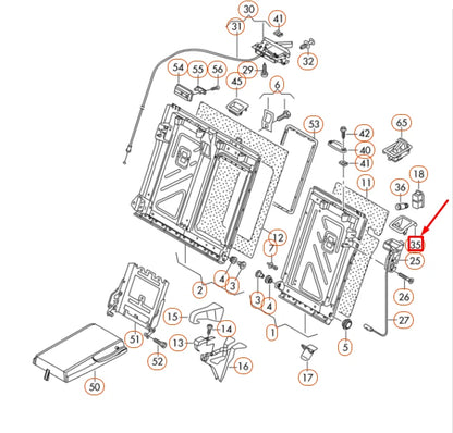 NEW VOLKSWAGEN CC REAR LEFT SEAT LOCK TRIM 3C98858939B9 ORIGINAL