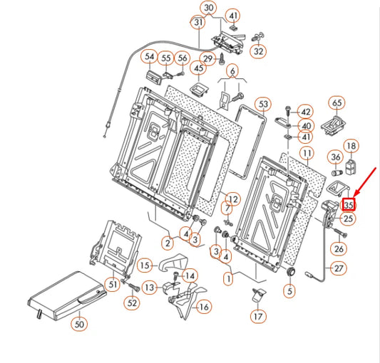 NEW VOLKSWAGEN CC REAR LEFT SEAT LOCK TRIM 3C98858939B9 ORIGINAL