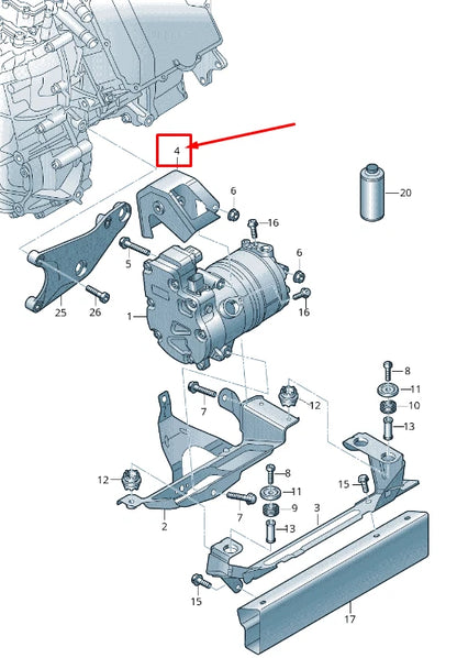NEW AUDI E-TRON GEN A/C COMPRESSOR COVER 4KE820227C
