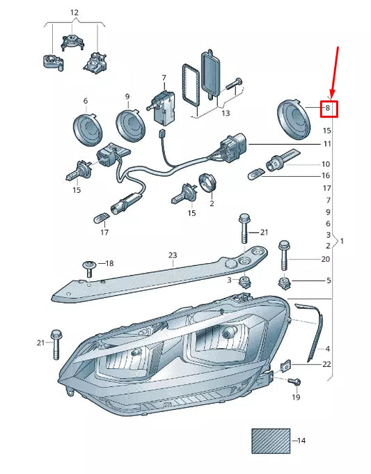 NEW VW TOURAN 5T DIPPED HEADLIGHT COVER CAP 5TA941607