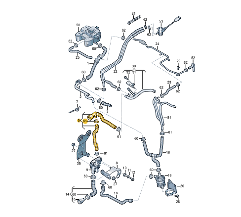 NEW VOLKSWAGEN TIGUAN AD1 COOLANT HOSE PIPE 5QF122101AH ORIGINAL
