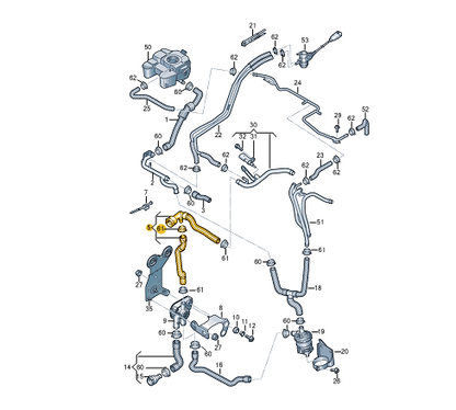 NEW VOLKSWAGEN TIGUAN AD1 COOLANT HOSE PIPE 5QF122101AH ORIGINAL