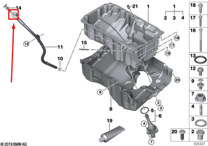 NEW BMW 5 G30 ENGINE OIL DIPSTICK TUBE 2x SEAL 11431717666 1717666 ORIGINAL