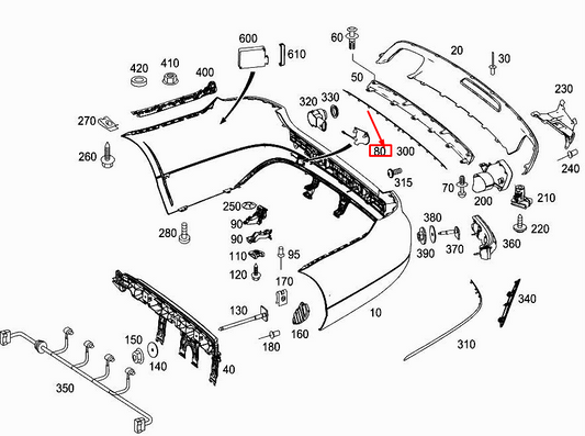 new mercedes-benz cls c218 rear bumper towing eye cap a21888507239999 original