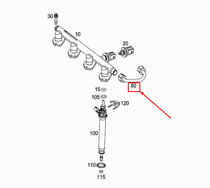 new mercedes-benz a w177 fuel high-pressure line a2600700200 original