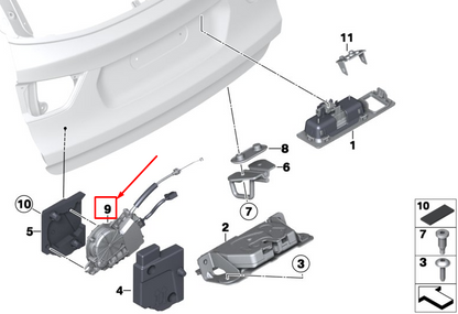 new bmw x4 f26 rear trunk lid power lock drive 51247361231 original