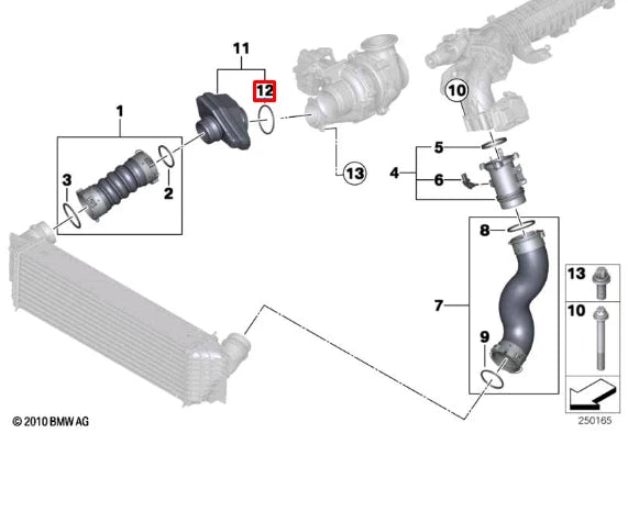 NEW BMW 3 G20 INTAKE MANIFOLD TURBOCHARGER O-RING SEAL 11618587510 ORIGINAL