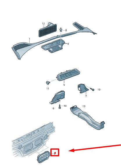 NEW AUDI A4 B9 AVANT REAR LEFT VENTILATION VENT 6R0819465B ORIGINAL