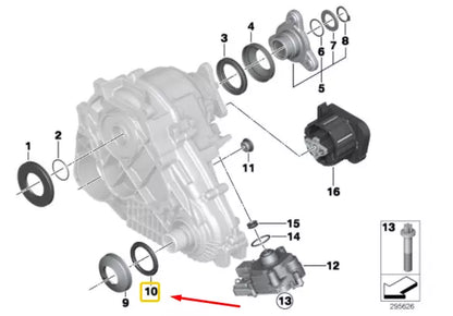 NEW BMW X3 F25 TRANSFER CASE OUTPUT SHAFT SEAL 27107623527 7623527 ORIGINAL