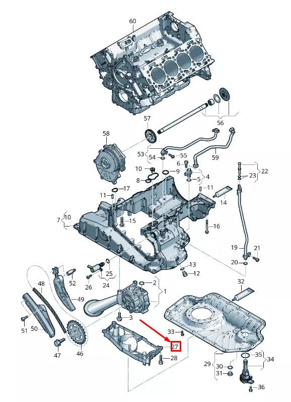 NEW AUDI Q7 4M ENGINE OIL PAN INSERT 057103138F