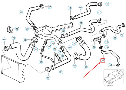 NEW BMW M5 E34 COOLING SYSTEM HOSE 11531315293 1315293 ORIGINAL