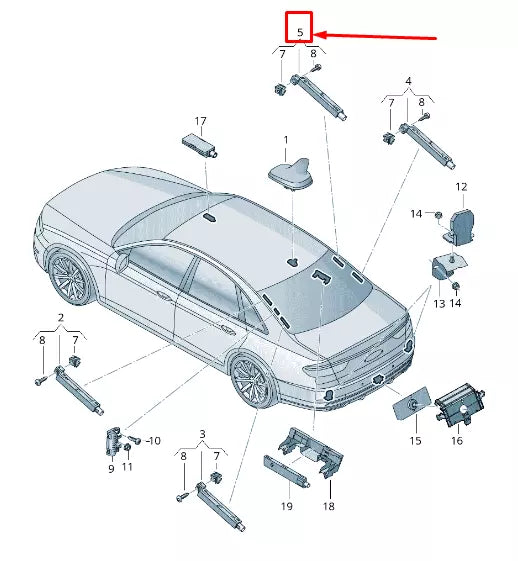NEW AUDI A8 4N RIGHT UPPER ANTENNA AMPLIFIER 4N0035225E