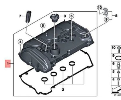 NEW BMW 1 F21 ENGINE CYLINDER HEAD VALVE COVER 7646553 11127646553 ORIGINAL