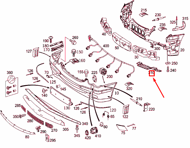 NEW MERCEDES-BENZ CLK C209 FRONT BUMPER LEFT REINFORCEMENT A2098850116 ORIGINAL