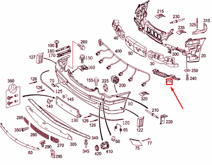 NEW MERCEDES-BENZ CLK C209 FRONT BUMPER LEFT REINFORCEMENT A2098850116 ORIGINAL