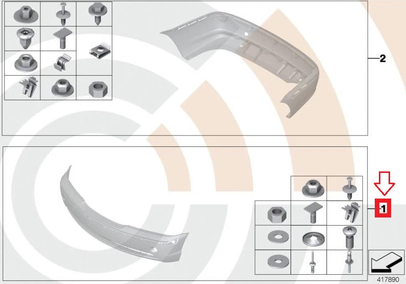 NEW BMW 3 E46 FRONT BUMPER HARDWARE INSTALLATION KIT 51112293995 ORIGINAL