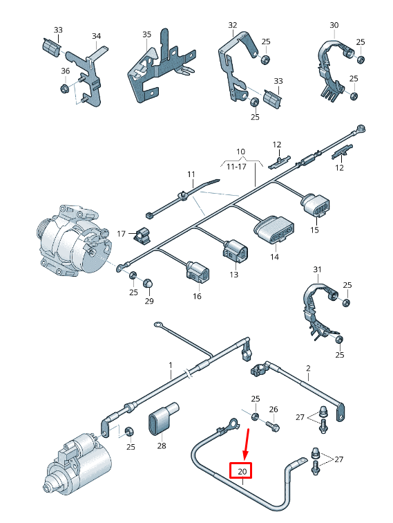 new audi q3 8u negative battery cable 5n0971250n original