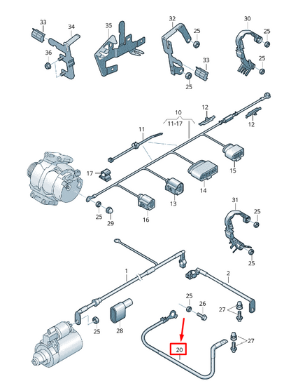 new audi q3 8u negative battery cable 5n0971250n original