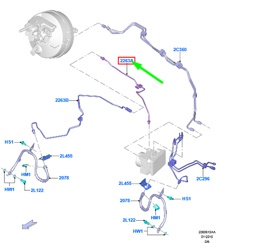 new ford galaxy mk3 front left brake tube assy rhd 2345818 original