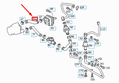 NEW MERCEDES-BENZ SL R129 AIR CLEANER TO AIR PUMP HOSE A1201410483 ORIGINAL