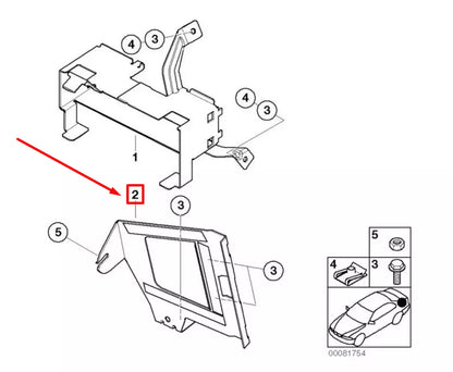 NEW BMW 3 E46 RADIO MOUNTING BRACKET 8378546 65128378546 ORIGINAL
